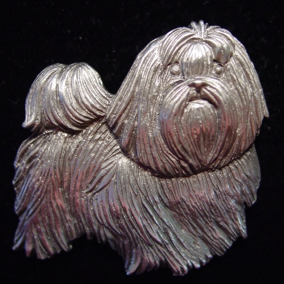 COPY - COPY - COPY - 🆕 Shih Tzu DOG 'Never a Bad Hair Day' Pin Brooch - Picture 1 of 3